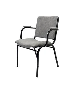 Profile view of Pluto Steel Stacking Chair with Arms