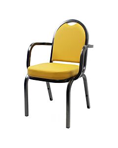 Profile view of Eurosteel Steel Stacking Chair with Arms