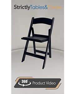 Profile view of Black Wedding Folding Chair