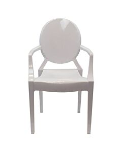 Children's Resin Louis Chair with Arms - White