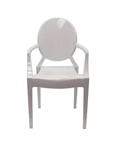 Children's Resin Louis Chair with Arms - White