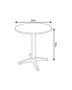 Round Aluminium Bistro Table 60cm - Height 70cm