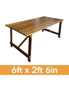 Folding Farm Table Rustic Finish - 6ft x 2ft 6in (183cm x 76cm)