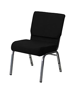 Profile view of Worship Church Chair in Black Fabric