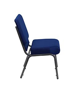 Profile view of Worship Church Chair in Blue Fabric