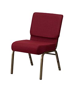 Profile view of Worship Church Chair in Burgundy Fabric