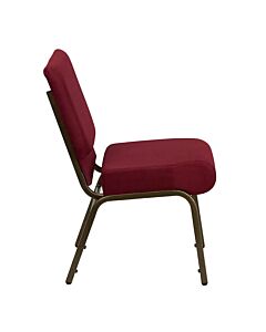 Profile view of Worship Church Chair in Burgundy Fabric