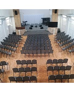 Diamond Steel Banqueting Chair - Silver Vein Grey Fabric