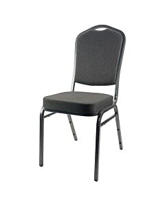 Diamond Steel Banqueting Chair - Silver Vein Grey Fabric