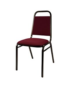 Profile view of Economy Steel Banqueting Chair in Burgundy Fabric
