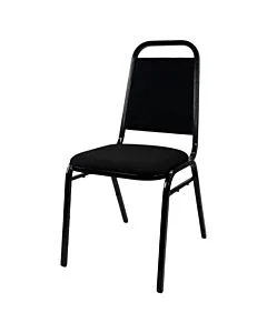 Profile view of Economy Steel Banqueting Chair in Black Fabric