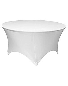 Premium White Spandex Round Table Cover 6ft (183cm)