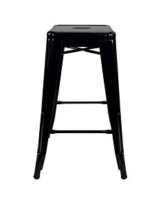 Tolix Style Breakfast Bar Stool - Gloss Black