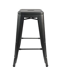 Tolix Style Breakfast Bar Stool - Gloss Gun Metal