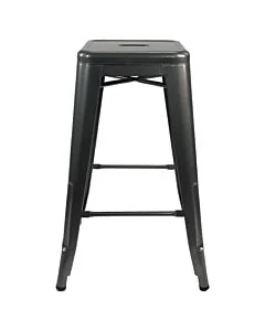 Tolix Style Breakfast Bar Stool - Gloss Gun Metal