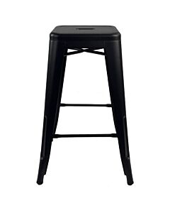 Tolix Style Breakfast Bar Stool - Matte Black