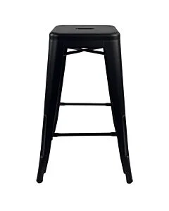 Tolix Style Breakfast Bar Stool - Matte Black