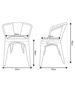 Tolix Style Armchair - Yellow