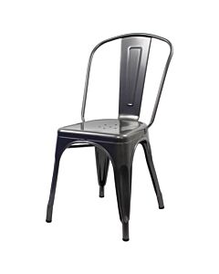 Tolix Style Side Chair - Gloss Gun Metal