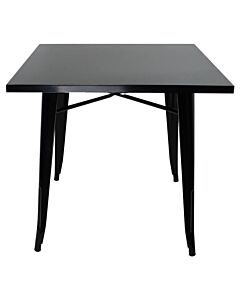 Tolix Style Dining Table - 80cm Square - Gloss Black