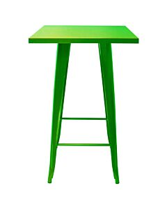Tolix Style Bar Table - 60cm Square - Gloss Green