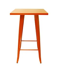 Tolix Style Bar Table - 60cm Square - Gloss Orange
