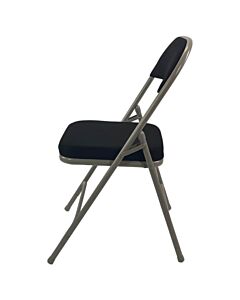 Profile view of Black Comfort Plus Extra Folding Chair