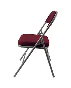 Premium Comfort Plus Extra Folding Chair Silver Frame Red Fabric