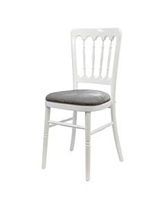 White UK Cheltenham Chair with Grey Seat Pad