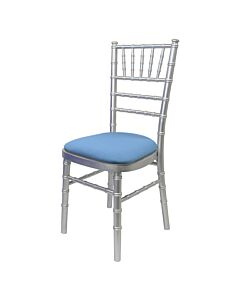 Silver UK Chiavari Chair with Purple Seat Pad