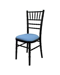 Black UK Chiavari Chair with Lilac Seat Pad