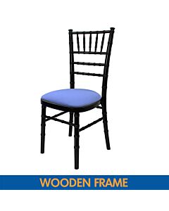 Black UK Chiavari Chair with Lilac Seat Pad