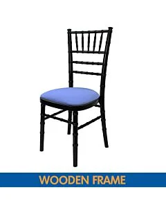 Black UK Chiavari Chair with Lilac Seat Pad
