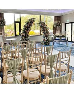 Limewash UK Chiavari Chair with Green Seat Pad