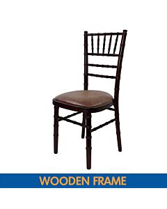 Limewash UK Chiavari Chair with Brown Vinyl Seat Pad