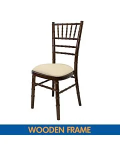 Walnut UK Chiavari Chair with Ivory Seat Pad