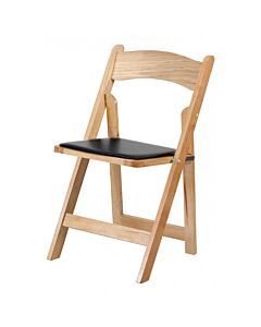 Natural Folding Wedding Chair Black Seat Pad