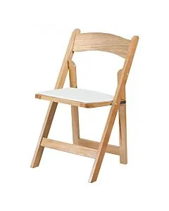 Natural Folding Wedding Chair White Seat Pad
