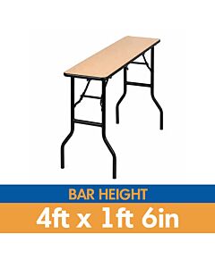 Bar Height Wooden Trestle Table - 4ft x 1ft 6in (122cm x 46cm)