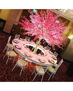 Profile view of White Chiavari Banqueting Chair with Green Seat Pad