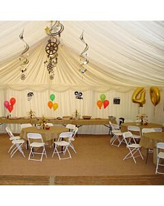 Profile view of White Economy Plastic Folding Chair