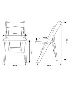 Natural Folding Wedding Chair White Seat Pad