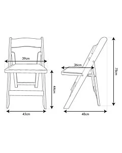 Natural Folding Wedding Chair White Seat Pad