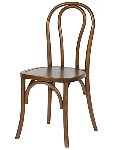 Wooden Loop Back Stacking Chair - Walnut