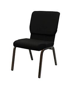 Profile view of Worship Church Chair in Black Fabric