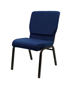 Profile view of Worship Church Chair in Blue Fabric