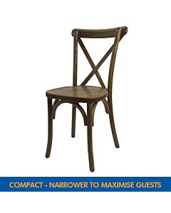 Crossback Stacking Chair - Compact Rustic Finish