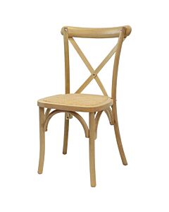 Crossback Stacking Chair - Light Oak with Rattan Seat Pad
