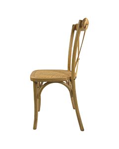 Crossback Stacking Chair - Light Oak with Rattan Seat Pad