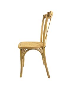 Crossback Stacking Chair - Light Oak with Rattan Seat Pad